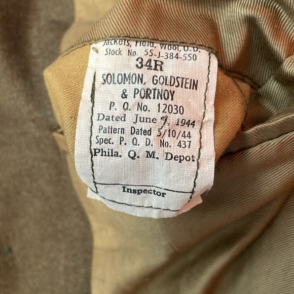 ****Authentic WW II Ike Jacket-Sz 34 R*** - Picture 7 of 9